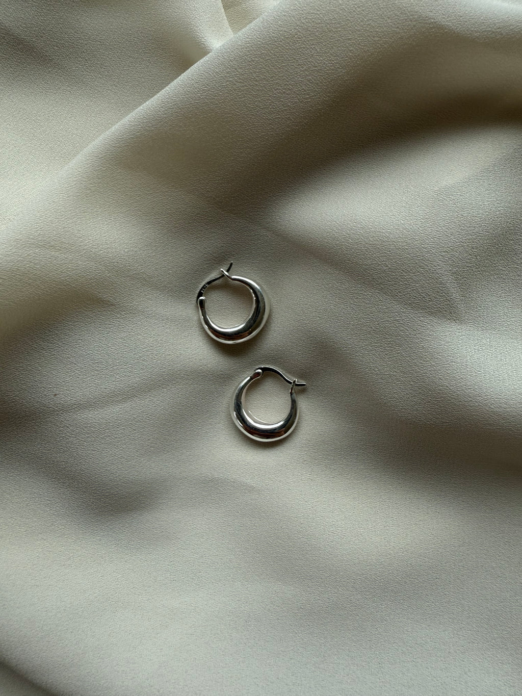 Chunky Silver Hoops