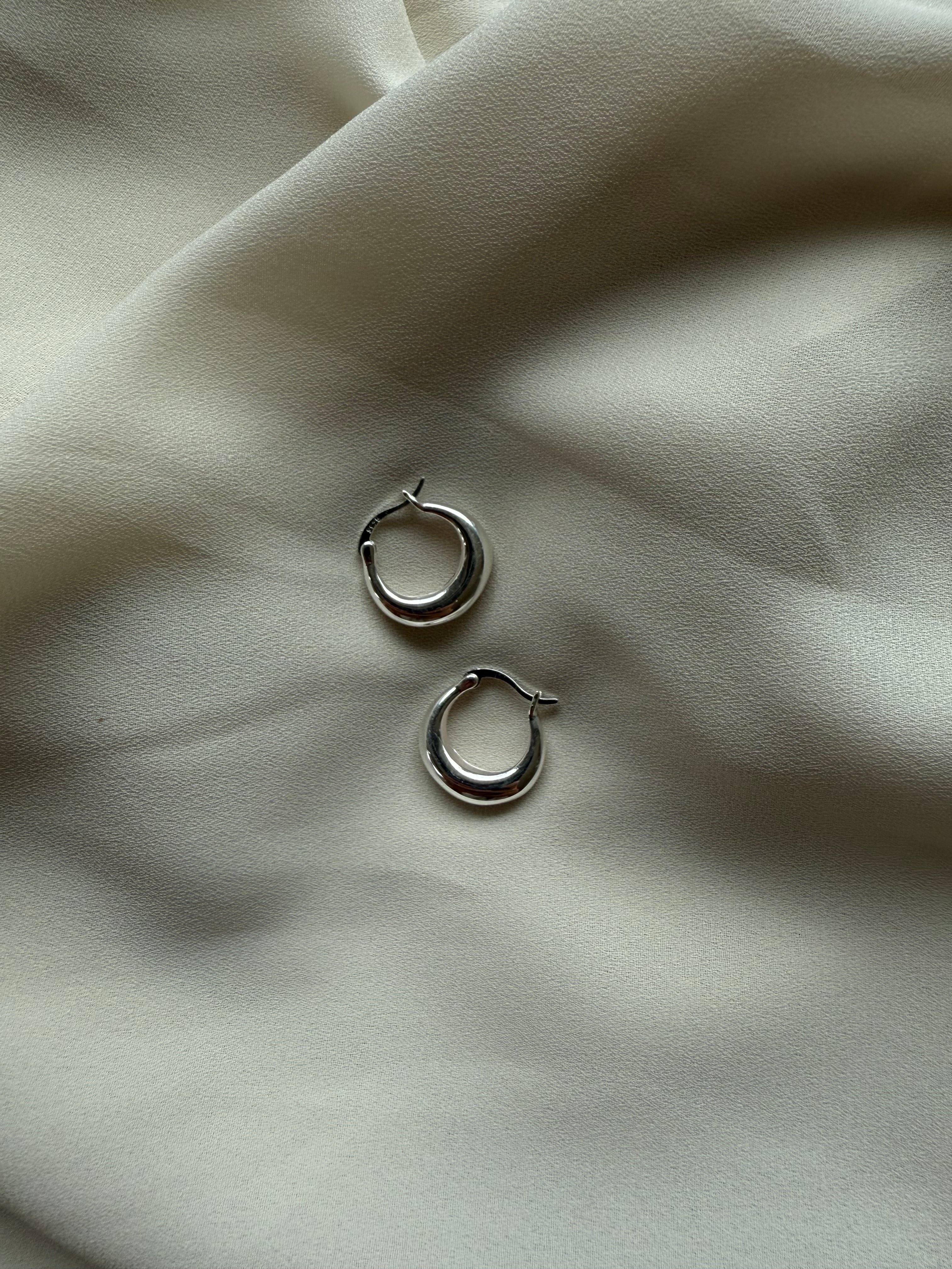 Chunky Silver Hoops