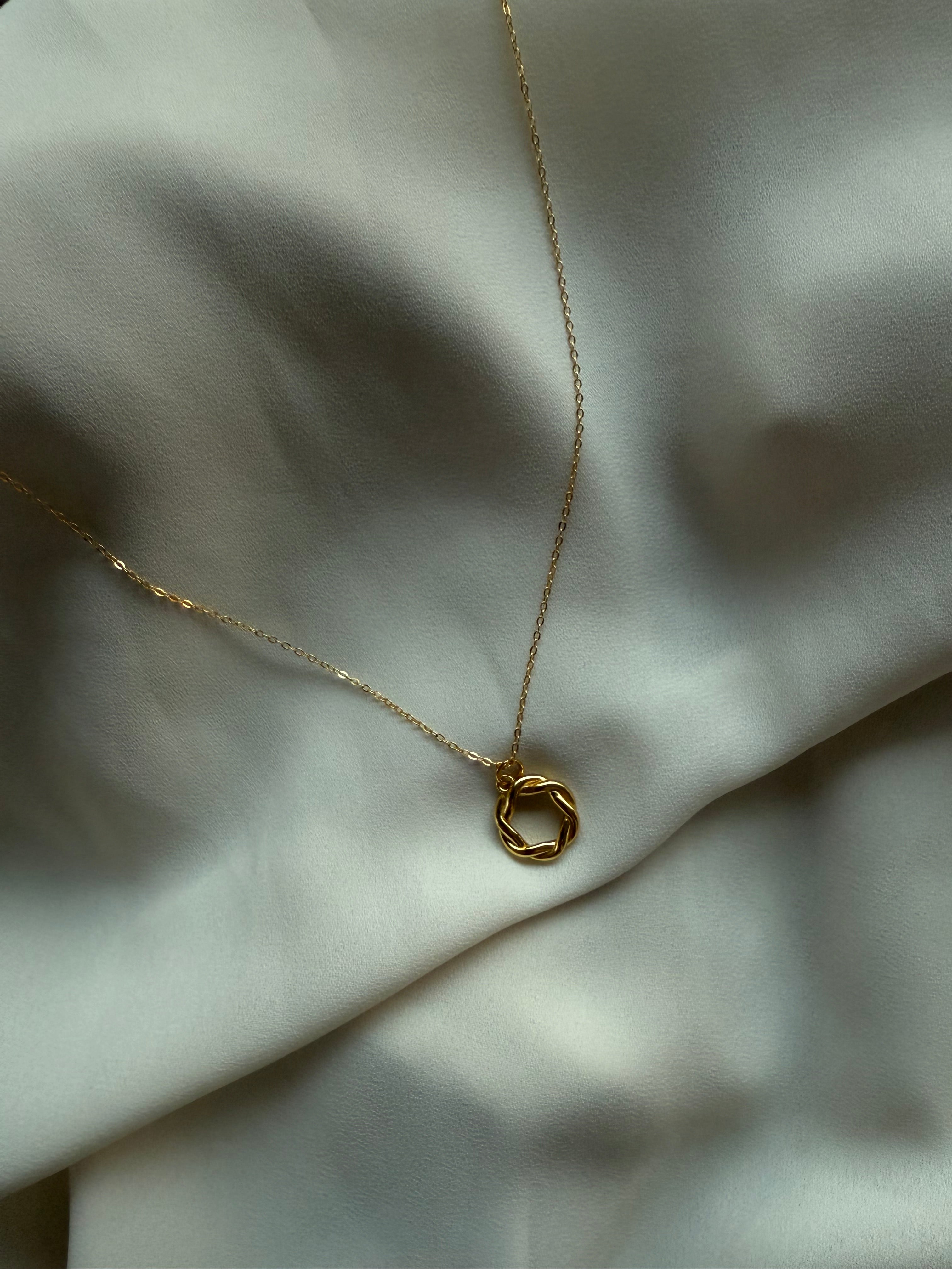 Twisted Circle Pendant Necklace